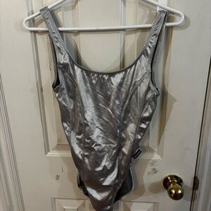 Unreal vintage silver bathing suit - early 90s